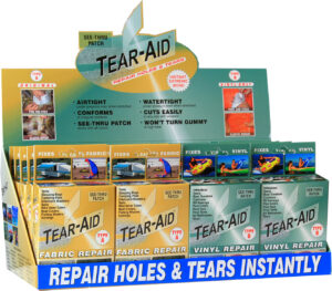 20 Kit Color Display: 10 FABRIC REPAIR / 10 VINYL REPAIR MIX